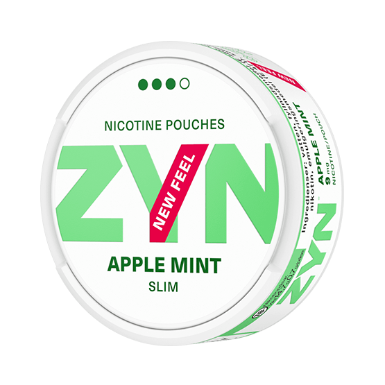 zyn slim strong apple mint, zyns, zyn nicotne pouches, zyn pouches