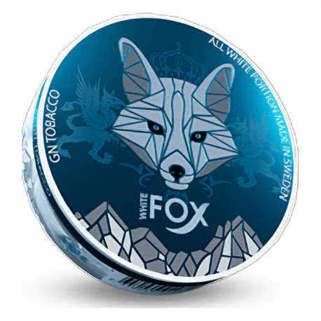 White Fox nicotine pouches can — 16mg Ultra Strong clean peppermint menthol tobacco-free GN Tobacco Sweden