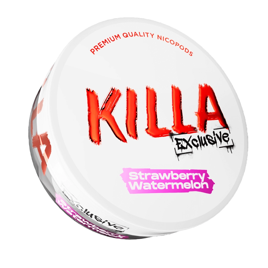 Killa Exclusive Strawberry Watermelon 16g, killa snus, killa, killa nicopods, killa nicotine pouches, nicotine pouches strawberry, nicotine pouches watermelon
