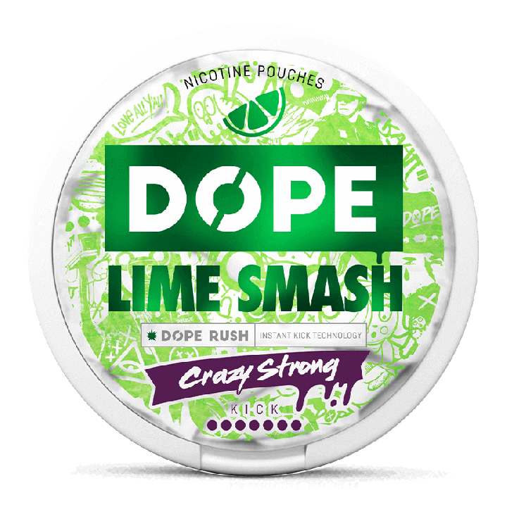 Dope Lime Smash 16mg, DOPE Lime strong, DOPE Lime smash strong, DOPE snus, DOPE nicotine pouches, DOPE nicopods