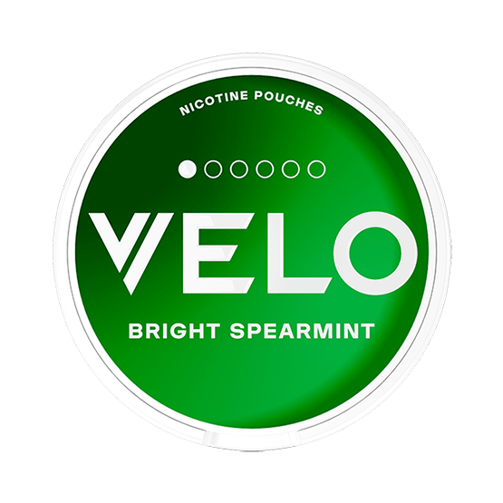 VELO Bright Spearmint Mini nicotine pouches can — 4mg Mini Light sweet spearmint