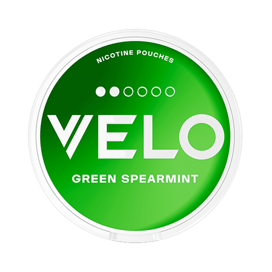 VELO Green Spearmint nicotine pouches can — 6mg Regular fresh spearmint