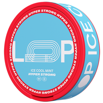 LOOP Ice Cool Mint Hyper Strong nicotine pouch can — multi-compound menthol menthyl lactate icy cold Hyper Strong Slim 14–16mg tobacco-free InstantRush PlantCan Another Factory AB Sweden