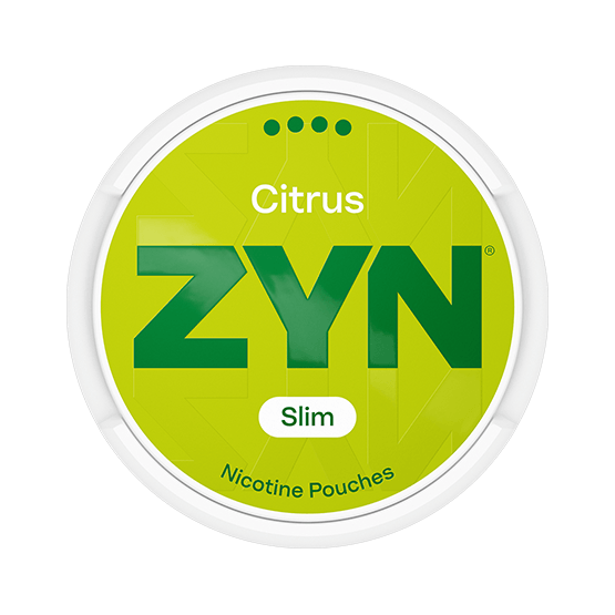 ZYN Citrus Slim Extra Strong nicotine pouches can — 11mg Extra Strong lemon lime menthol slim format