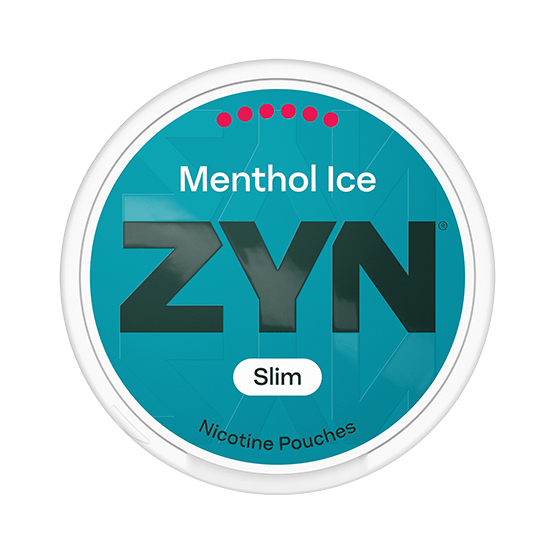 ZYN Menthol Ice Slim S6 nicotine pouches can — 16.5mg Ultra Strong maximum menthol eucalyptus dual cold slim format