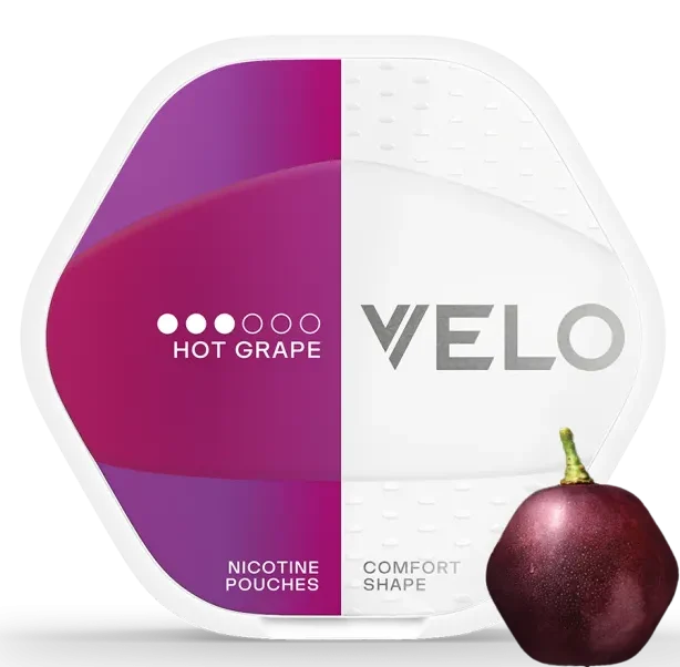 VELO Shift Hot Grape tobacco-free nicotine pouches can with grape flavor