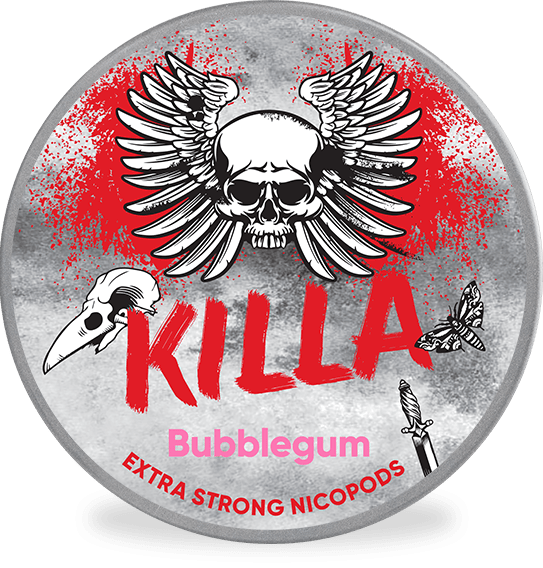 killa bubblegum, killa snus, killapods, killa nicotine pouches