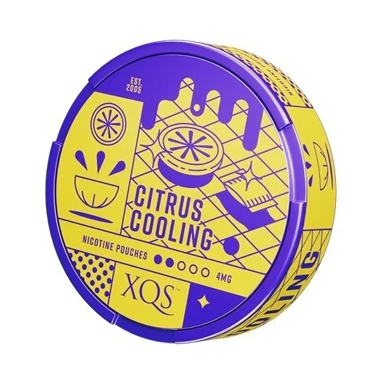xqs citrus cooling slim all white portion, xqs nicotine pouches, xqs snus
