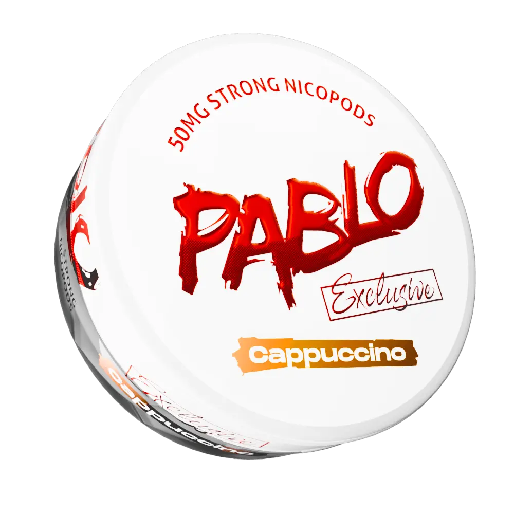 pablo Cappuccino flavored nicotine pouches, pablo cappuccino, pablo exclusive cappuccino, pablo snus, pablo snuss, pablo nicopods, nicopods, nicokick, pablo nicokick, pablo nicotine pouches