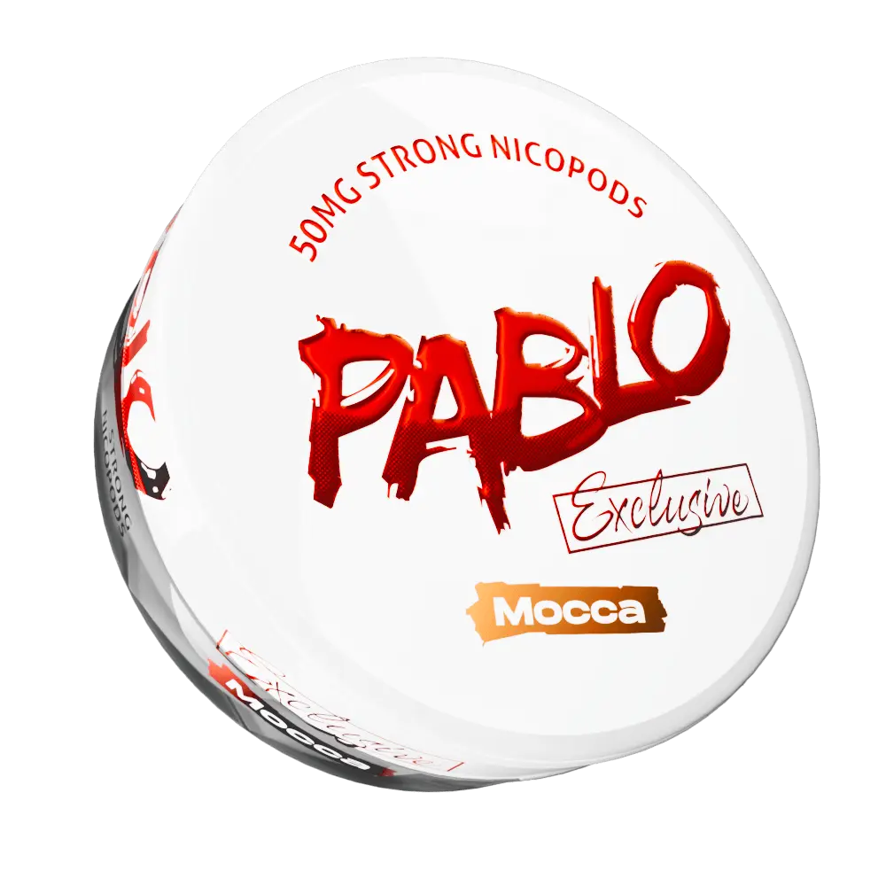 pablo mocca, pablo exclusive mocca, mocca nicotine pouches, coffee nicotine pouches, nicopods, strong nicotine pouches, pablo snus, pablo snuss, pablo escobar snus, escobar snus, pablo nicopods, nicopods, nicokick