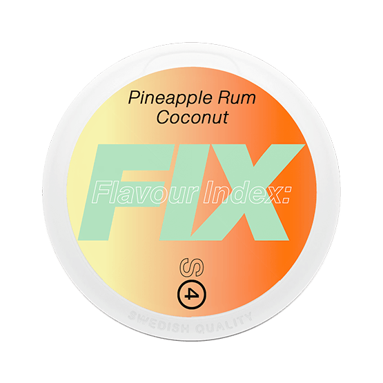 FIX Pineapple Rum Coconut #4, FIX snus, FIX all white nus, FIX nicotine pouches