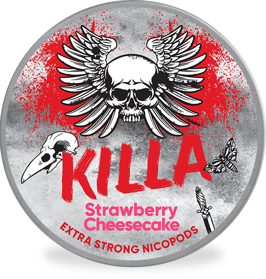 killa strawberry cheesecake, killa snus, killapods, killa nicotine pouches
