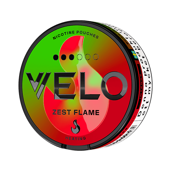 VELO Zest Flame, velo nicotine pouches,, velo snus, velo snuss, velo snuff, velo snooze
