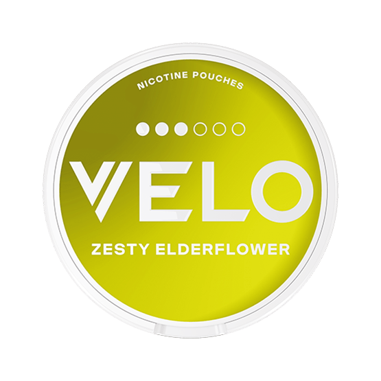 VELO Zesty Elderflower nicotine pouches can — 10mg Strong elderflower lime