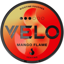 VELO Mango Flame nicotine pouches can — 10mg Strong mango jalapeño
