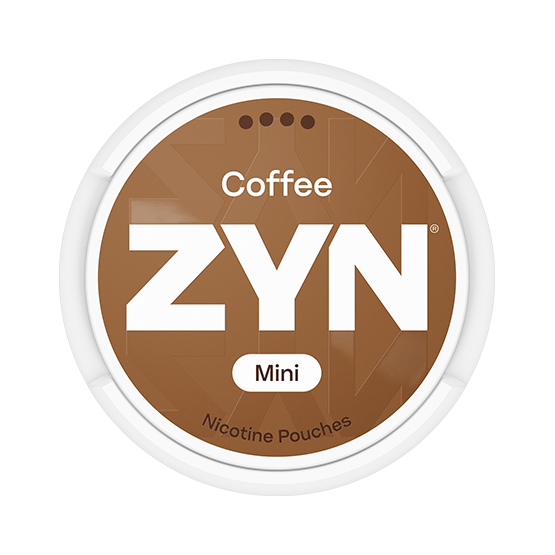 ZYN Coffee Mini S4 nicotine pouches can — 6mg Extra Strong warm coffee chocolate nougat vanilla Mini format