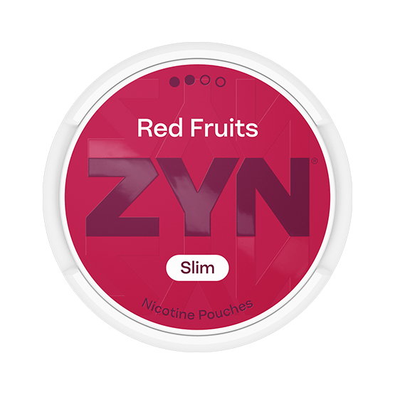 ZYN Red Fruits Slim S2 nicotine pouches can — 6mg Normal strawberry raspberry rhubarb menthol slim format