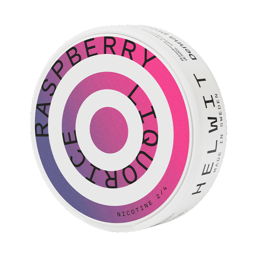 Helwit Raspberry Liquorice Slim, Helwit snus, Helwit nicotine pouches